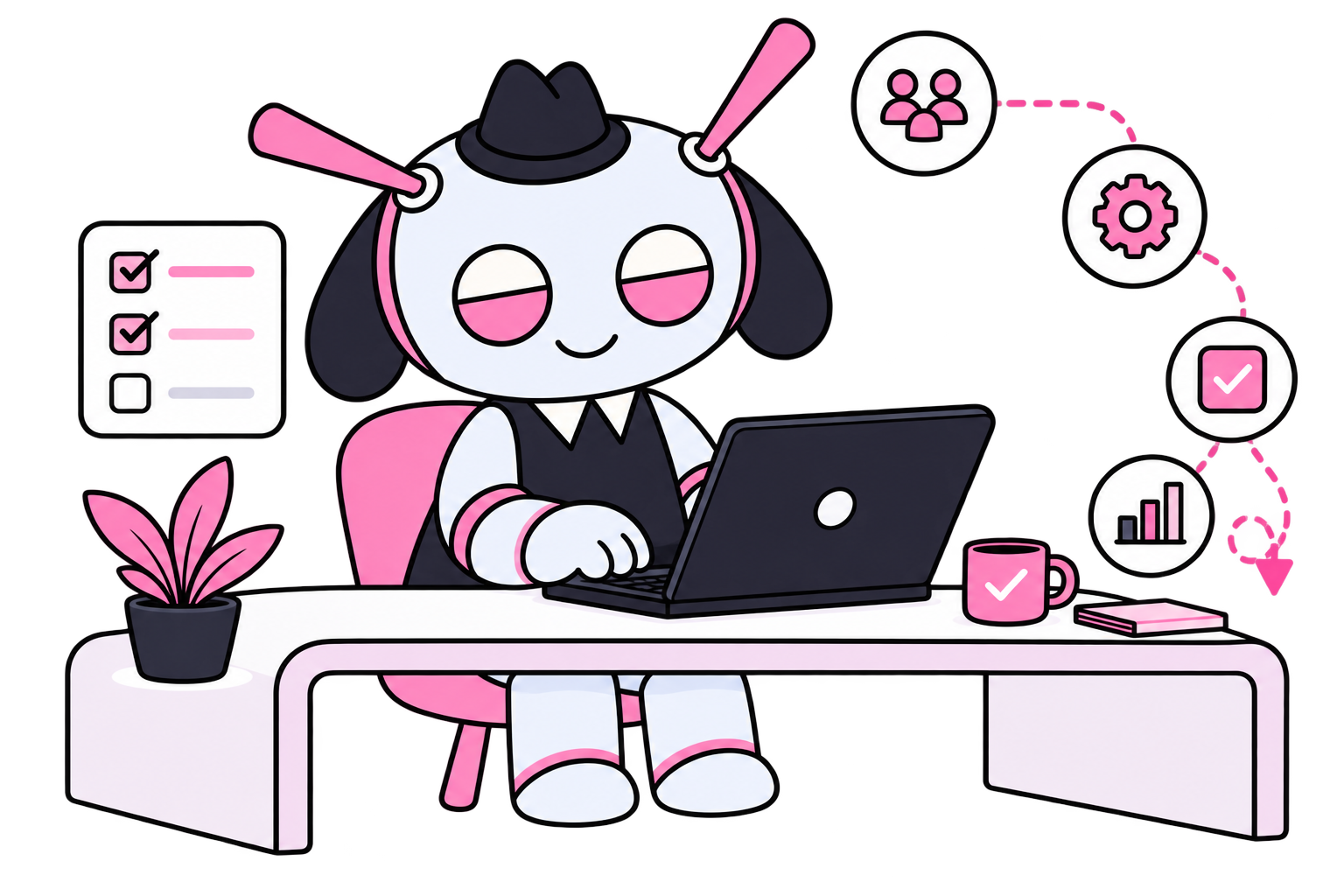elevaite365 mascot running end-to-end tests across connected business applications